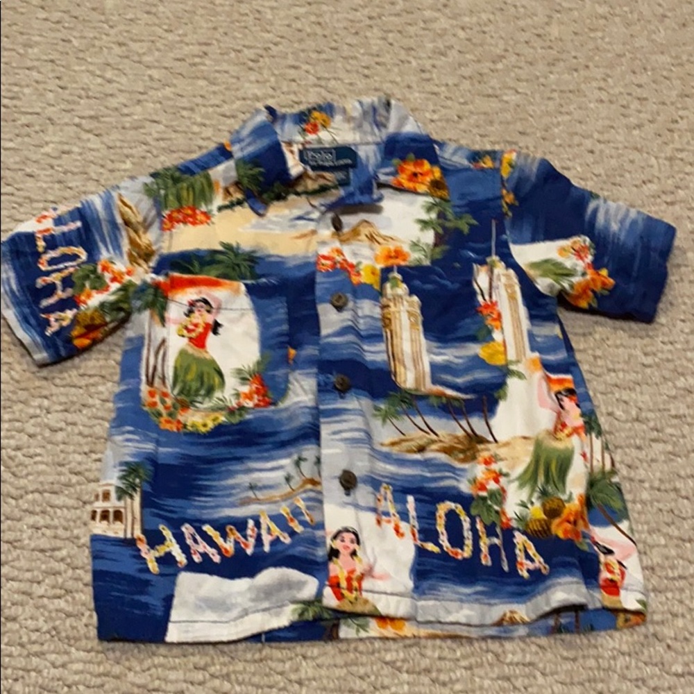 Boys 2T RLP cabana Hawaiian shirt. EUC